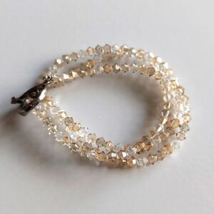 Handmade Tri-Color Swarovski Bead Bracelet